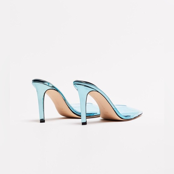 GOOD AMERICAN CINDER-F*CKING-RELLA MULE TRANSLUCENT BLUE NWOB INCLUDES SHOE BAG - Picture 6 of 14